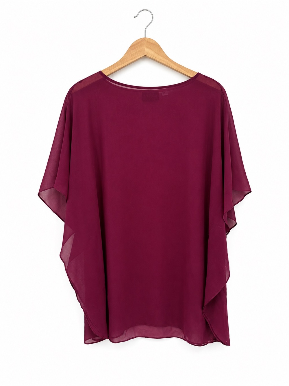 Bob Mackie Wearable Art Sheer Magenta Poncho Blouse Top Size M